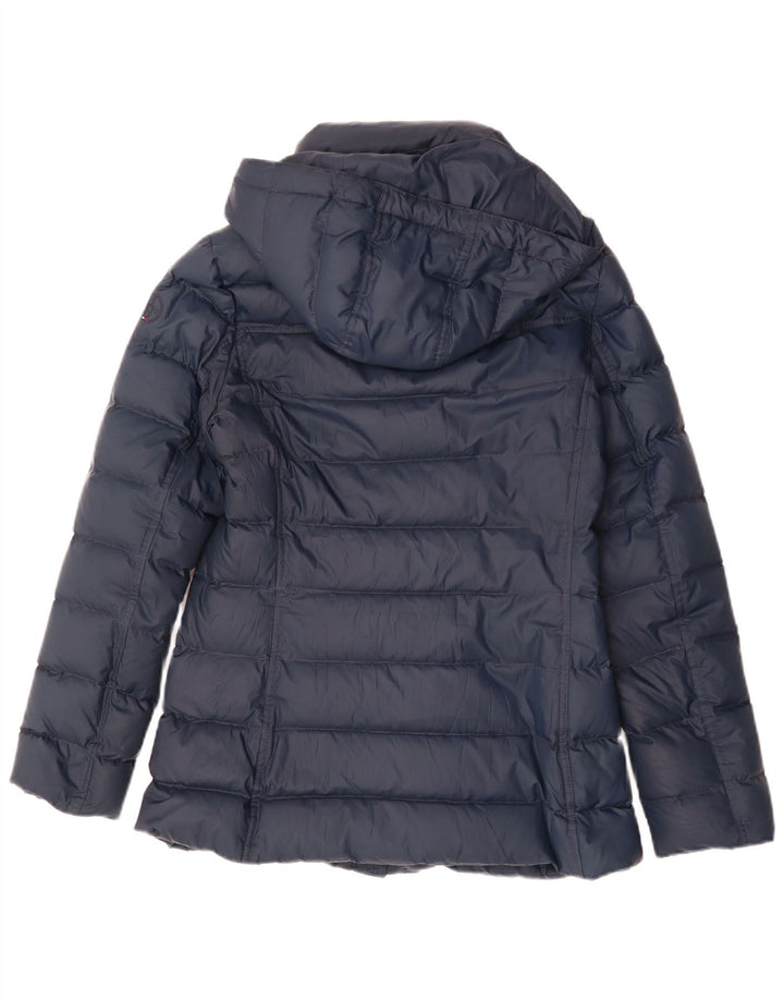 Tommy Hilfiger Dame Hætte Polstret Jakke UK 10 Small Navy Blue Polyester