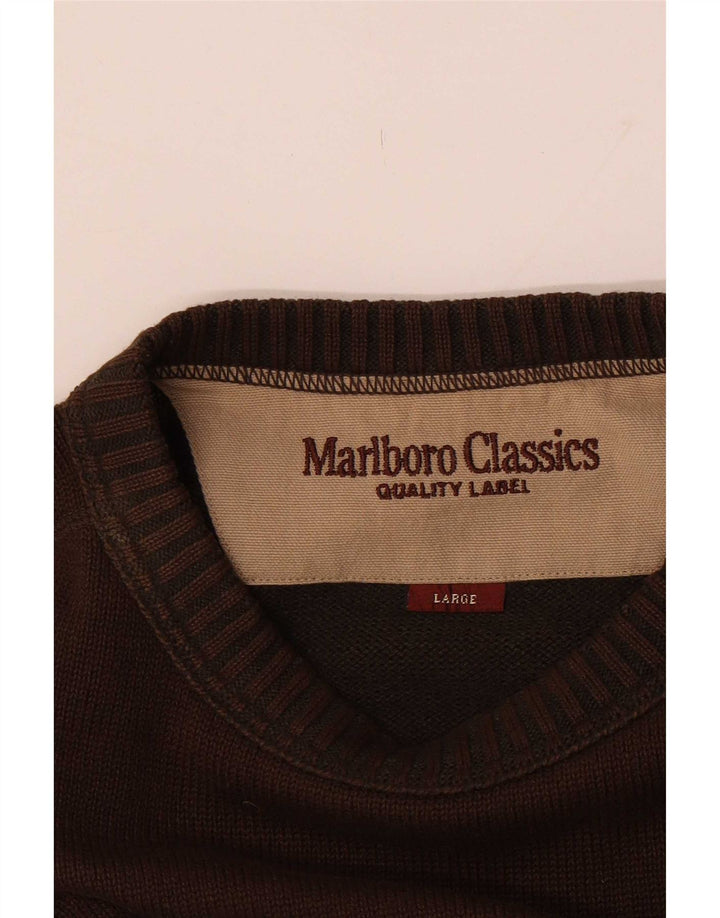 Marlboro Classics Herre Crew Neck Jumper Sweater Stor Brun