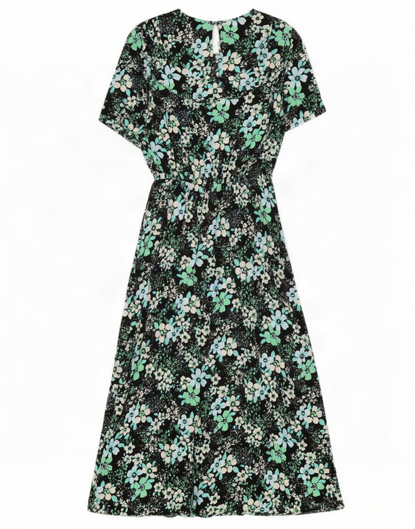 Marks & Spencer Dame Maxi Dress UK 10 Small Multicolored Floral Viscose