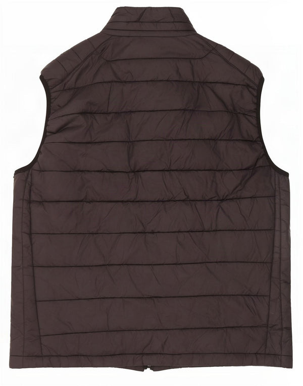 Zara Herre Polstret Gilet UK 40 Stor sort nylon