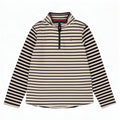 Joules Sweatshirt med lynlås til kvinder DK 12 Medium hvid stribet bomuld