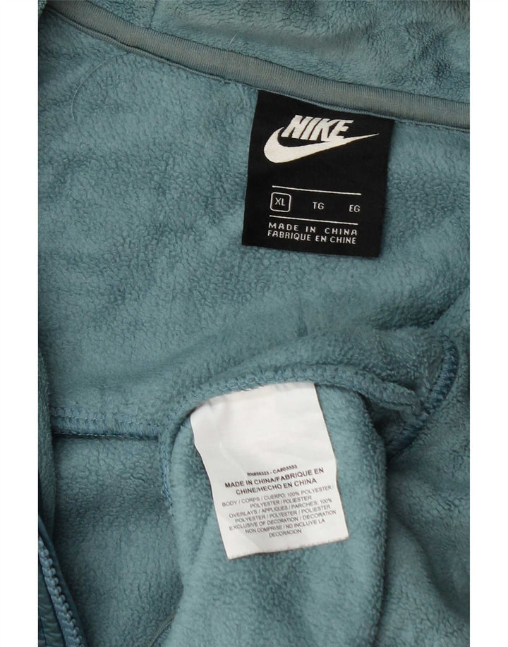 Nike dame fleecejakke med hætte UK 18 XL Blå polyester