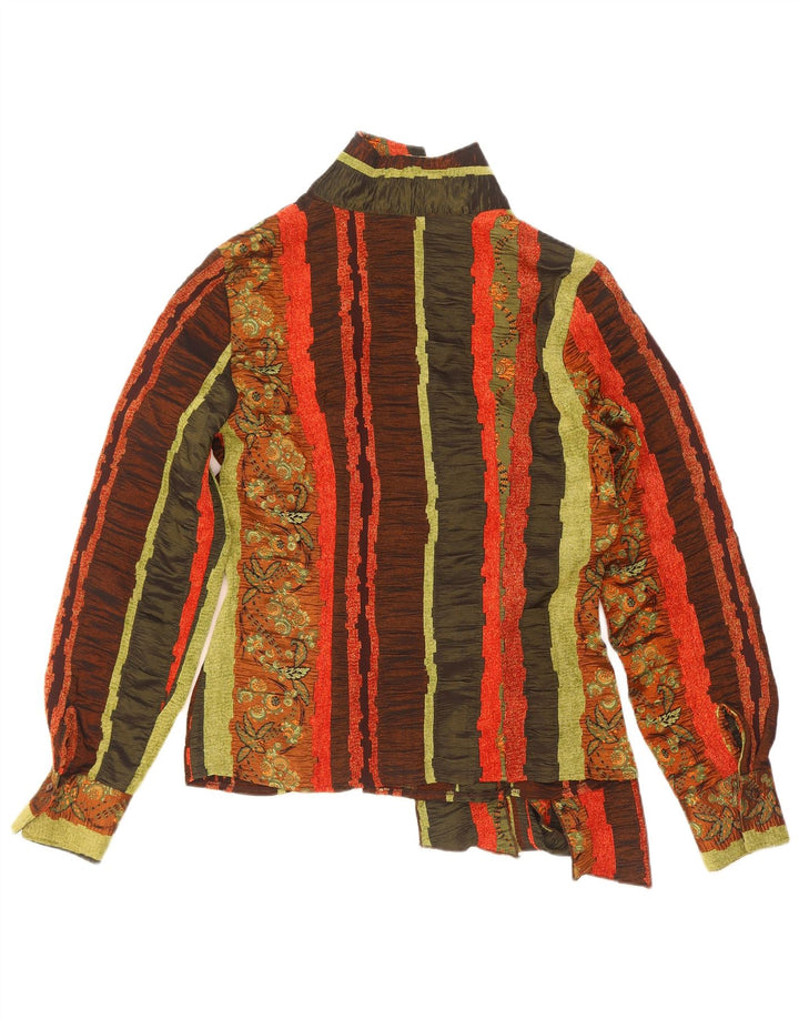 Naracamicie Womens Wrap Shirt Bluse UK 10 Small Multicolored Striped