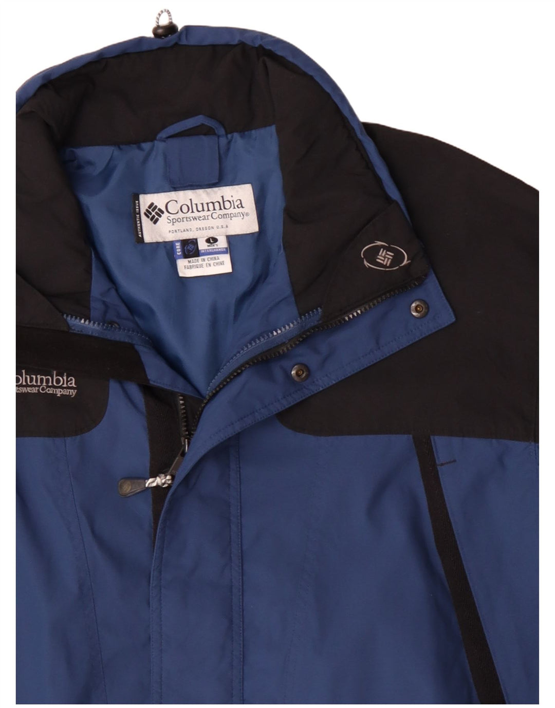 Columbia Herre Windbreaker Jacket UK 40 Large Blue Colourblock Polyester