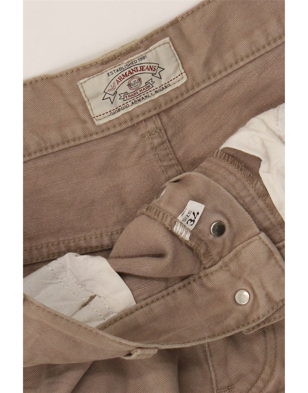 Armani Straight Casual Bukser til mænd W34 L28 Beige
