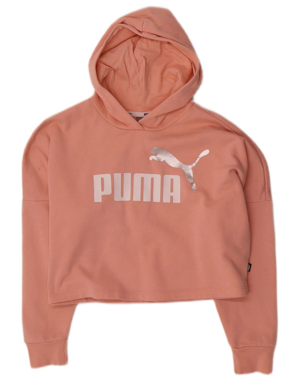 Puma piger grafisk oversized hættetrøje trøje 11-12 år Pink bomuld