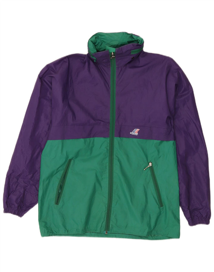 K-Way Regnjakke med hætte til mænd UK 38 Medium Lilla Colourblock Polyamid