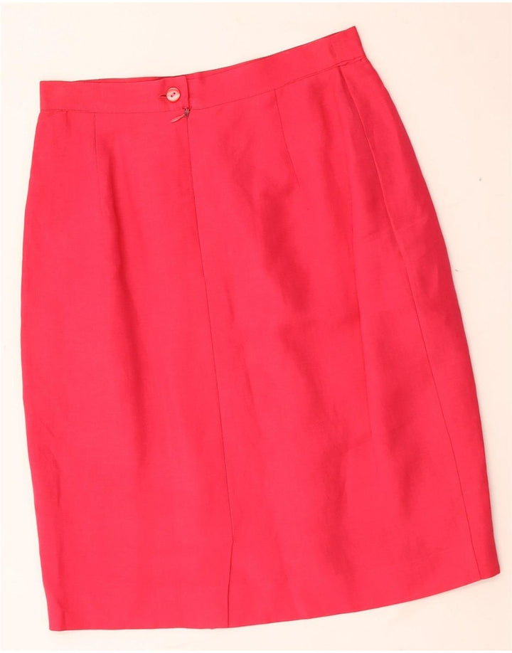 Vintage dame 3-knaps 2-delt nederdelsæt UK 12 Medium W28 rødt linned