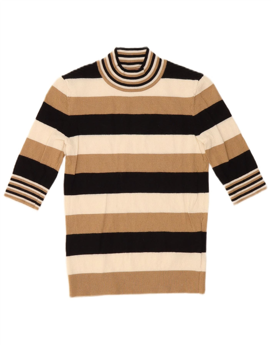Hugo Boss Dame Turtle Neck Jumper Sweater UK 10 Small Multicolored