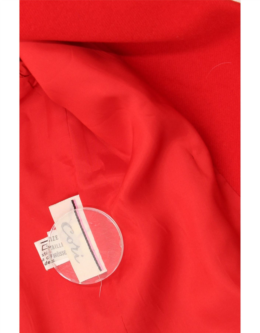Vintage Dame Dobbeltradet Blazer Jacket UK 12 Medium Rød