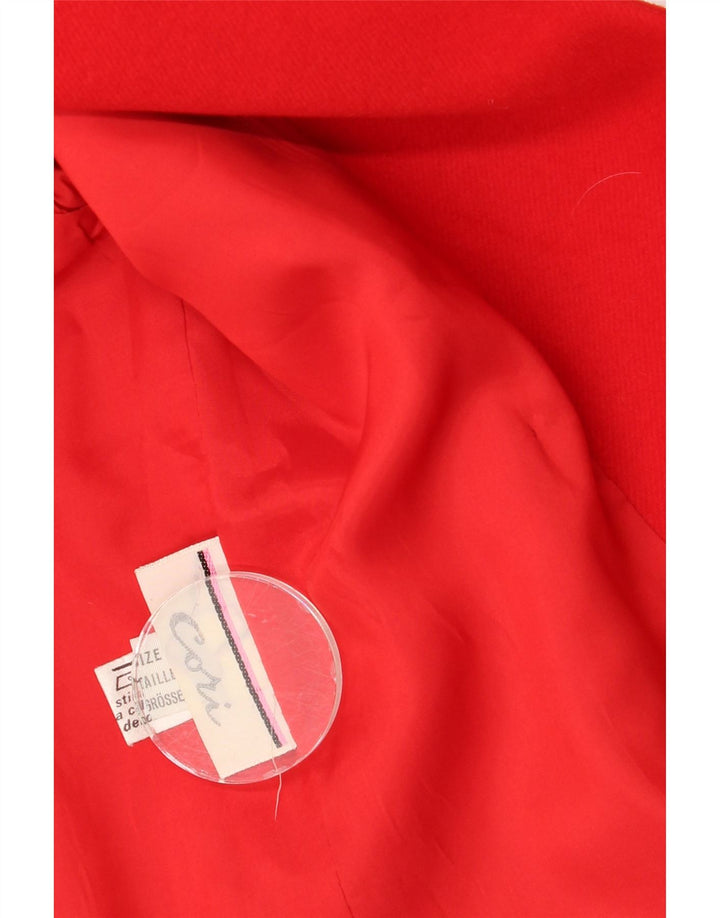 Vintage Dame Dobbeltradet Blazer Jacket UK 12 Medium Rød