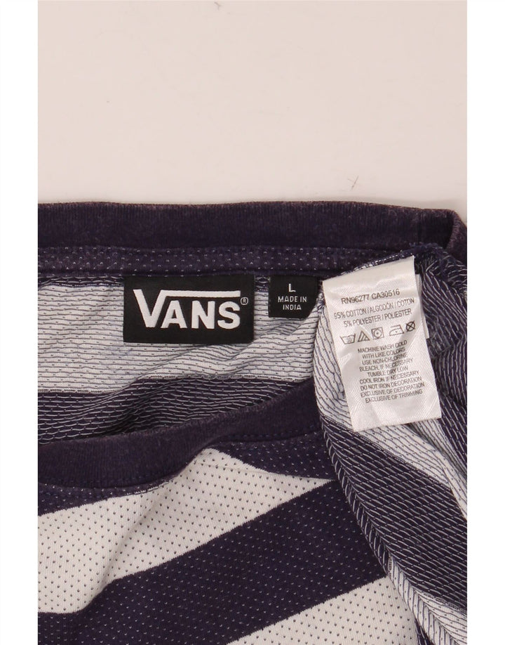 VANS Herre T-shirt Top Stor marineblå stribet bomuld