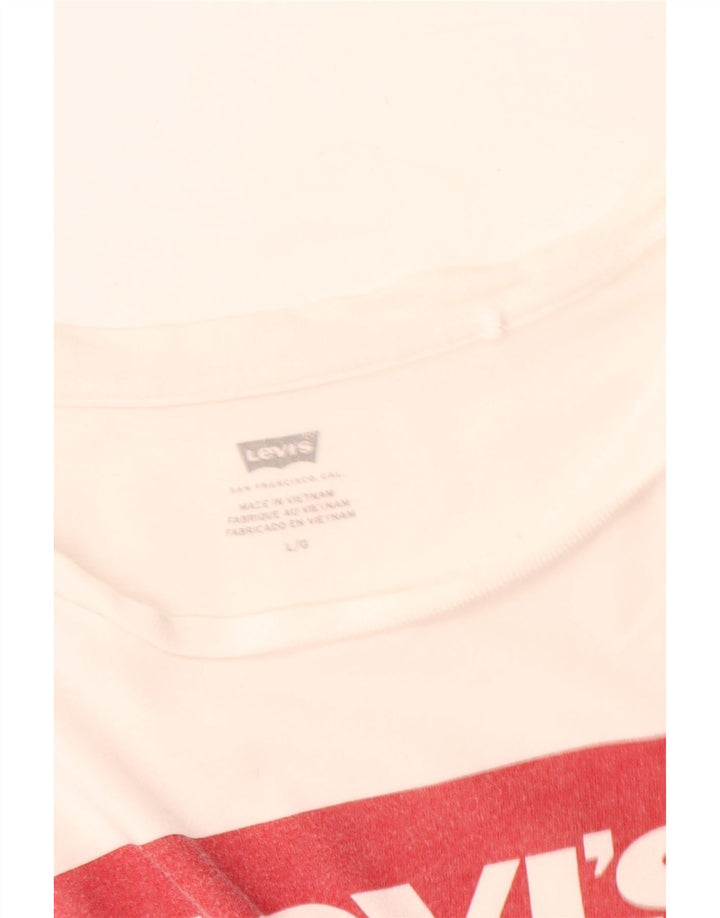 Levi's Grafisk T-shirt top til kvinder DK 16 Large Off White