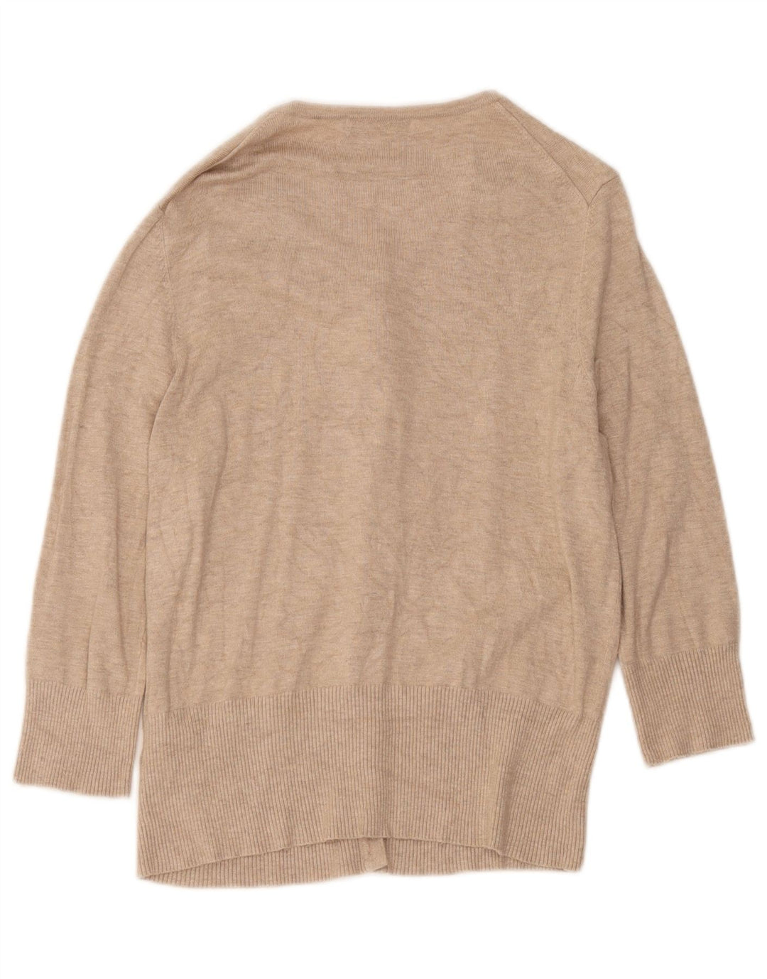 Marks & Spencer dame cardigan sweater med 3/4 ærmer UK 12 Medium Beige
