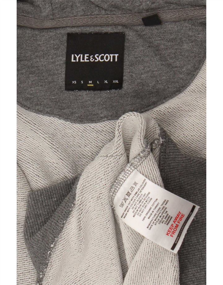 Lyle & Scott hættetrøje med lynlås til mænd mellemgrå flækket bomuld