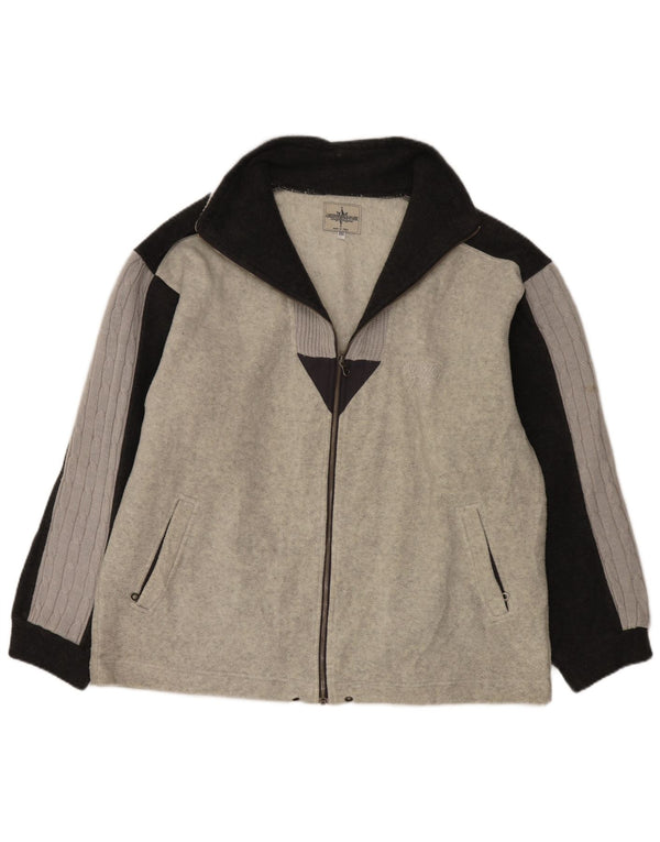 Greenstone Park Herre strik fleecejakke UK 44 2XL Grå Colourblock