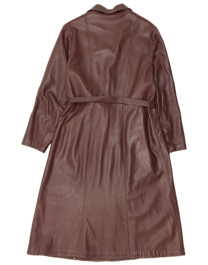Vintage læderfrakke til kvinder UK 14 Medium Burgundy læder