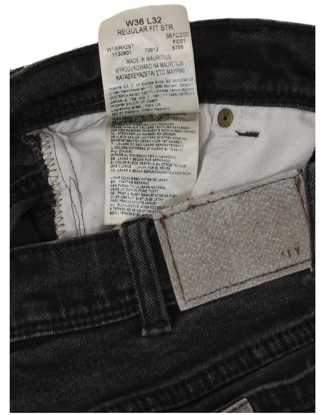 Wrangler Herre Regular Fit Straight Jeans W36 L32 Grå Bomuld