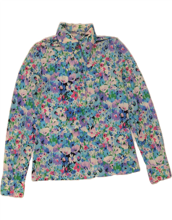 VINTAGE Womens Pullover Shirt UK 12 Medium Multicoloured Floral Vintage Vintage and Second-Hand Vintage from Messina Hembry 