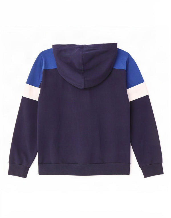 Puma Mens Zip Hoodie Sweater Large Navy Blue Colourblock Cotton