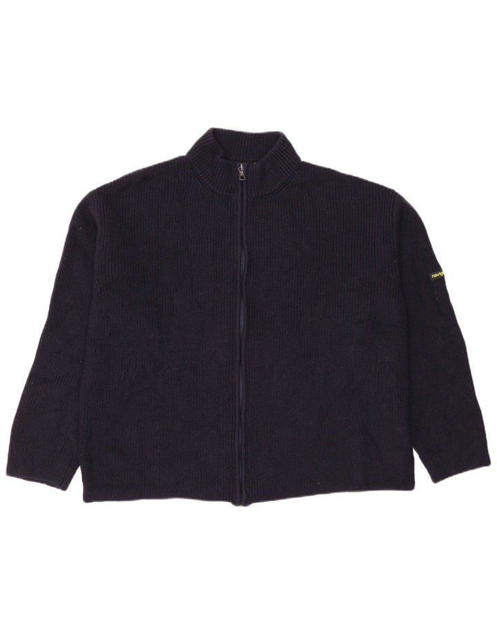 Navigare Herre Cardigan Sweater Stor Marineblå Virgin Wool