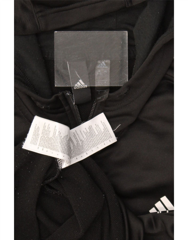 Adidas Hættetrøje med lynlås til mænd UK 38/40 Medium Sort Polyester