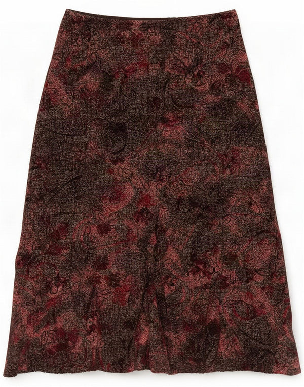 Marks & Spencer Womens Per Una A-Line Skirt UK 8 Small W30 Brown Floral