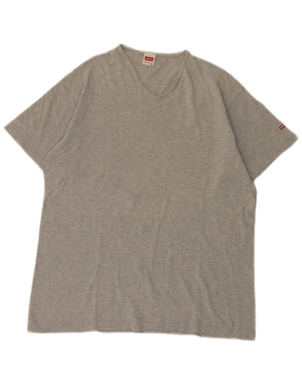 Levi's herre T-shirt top mellemgrå flækket bomuld