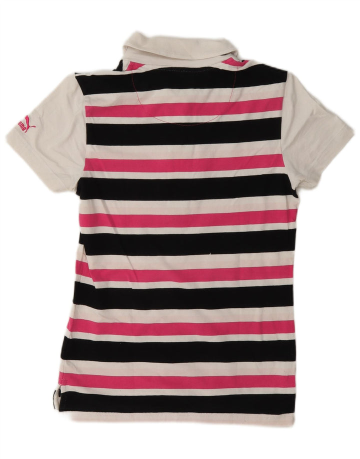 Puma Dame Polo Shirt UK 10 Lille Flerfarvet Stribet