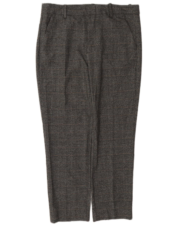 Zara Womens Cropped Trousers Medium W28 L24 Grå ternet polyester