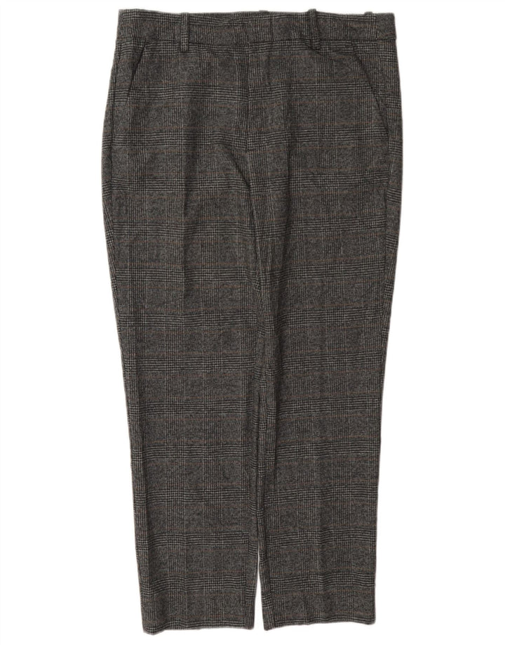 Zara Womens Cropped Trousers Medium W28 L24 Grå ternet polyester
