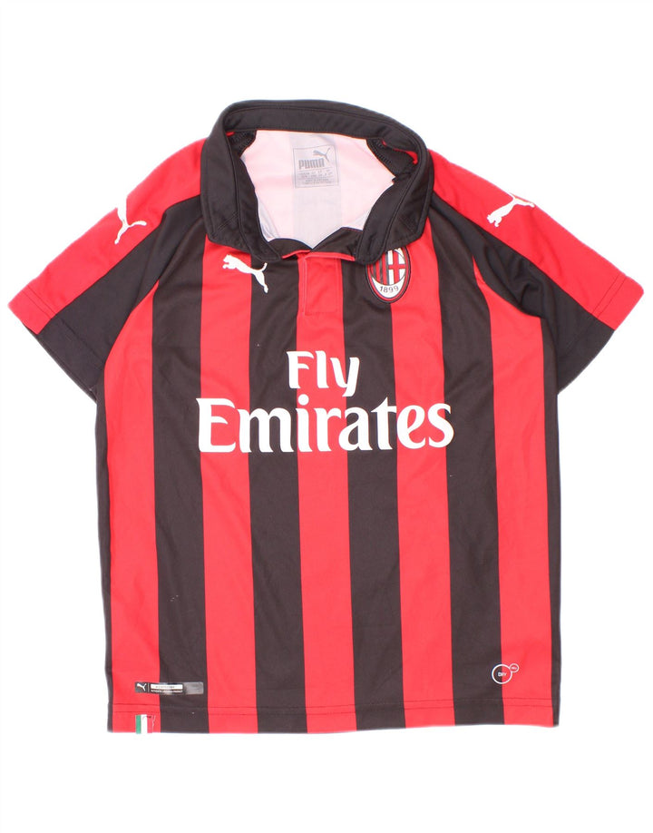 Puma Boys AC Milan grafisk polotrøje 9-10 år rødstribet polyester