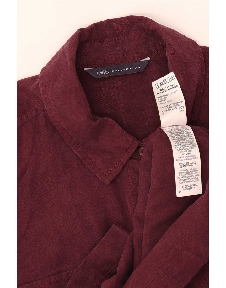 Marks & Spencer Dameskjorte UK 8 Small Burgundy Lyocell