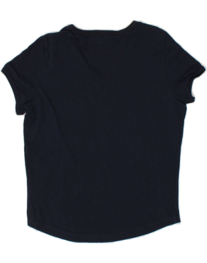 CHAMPION Womens T-Shirt Top UK 12 Medium Navy Blue Cotton Vintage Champion and Second-Hand Champion from Messina Hembry 