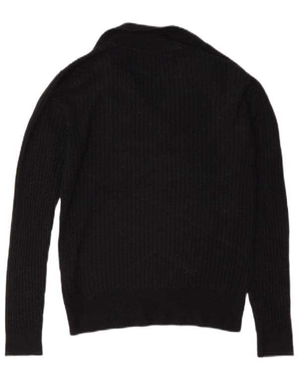 Marks & Spencer Dame Polo Neck Jumper Sweater UK 8 Small Black Viscose