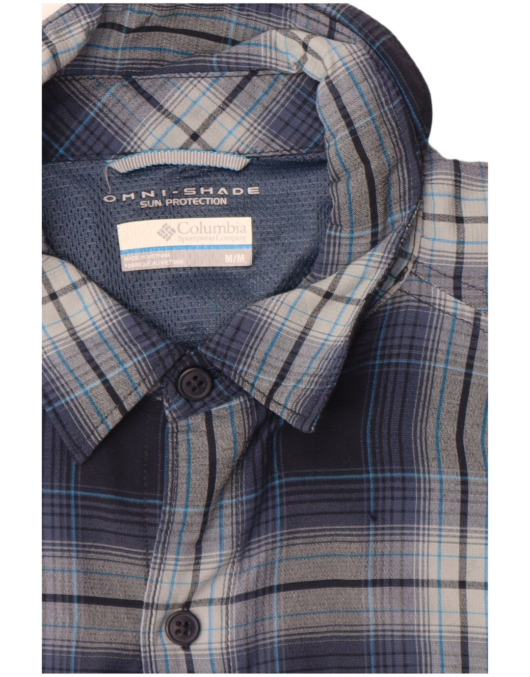 Columbia Herre Omni-Shade skjorte Medium Navy Blue Check