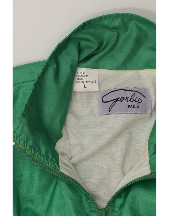 Vintage træningsdragt til mænd, topjakke, stor grøn nylon