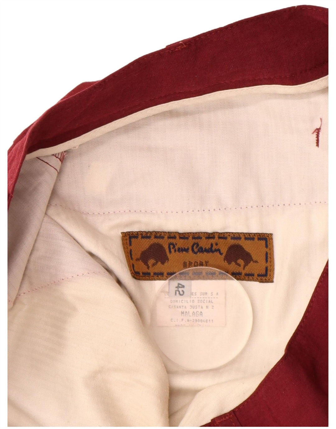 PIERRE CARDIN Dame Pegged Chino Shorts IT 42 Medium W30 Bourgogne bomuld