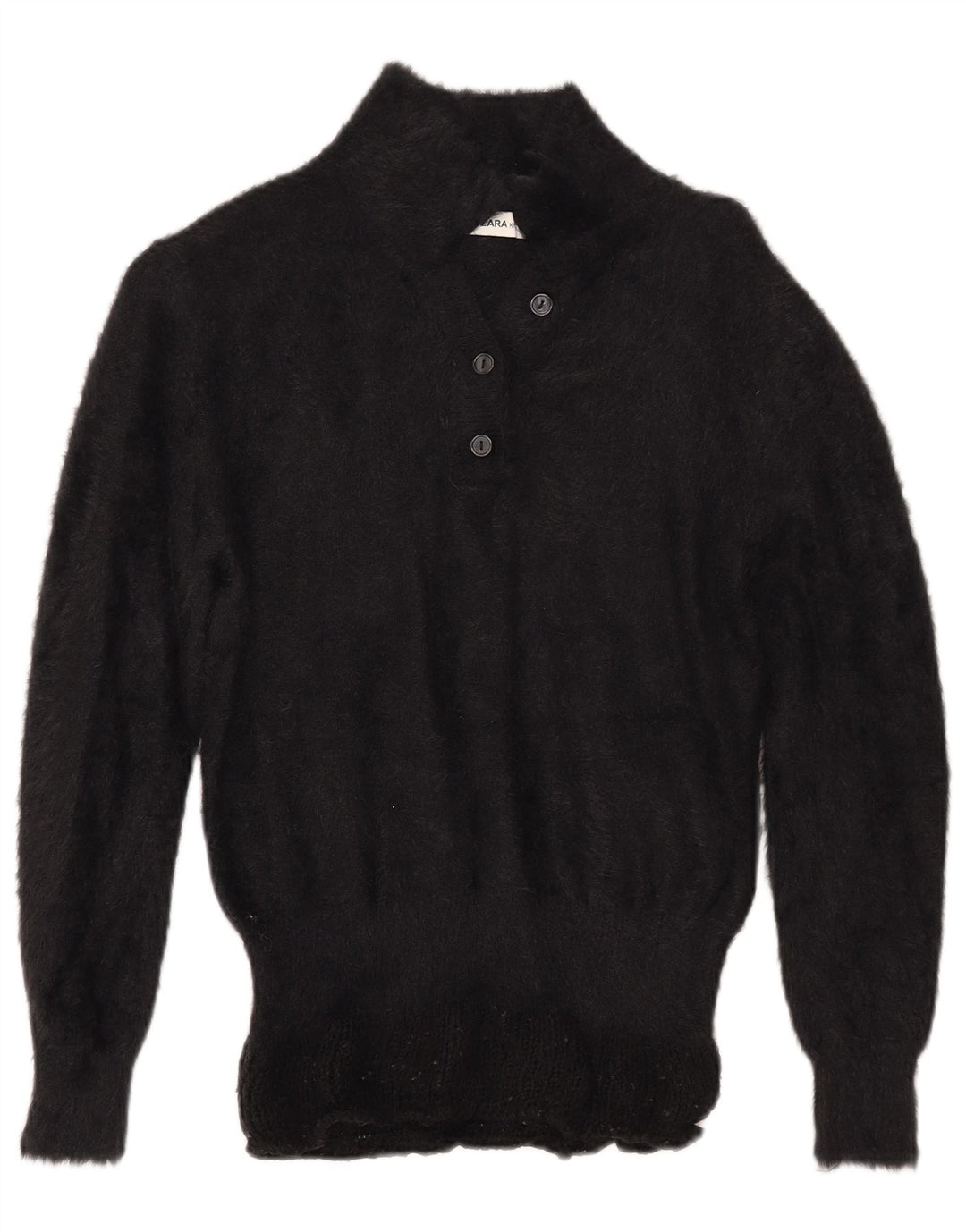 ZARA Dame Polo Neck Jumper Sweater UK 14 Medium Sort