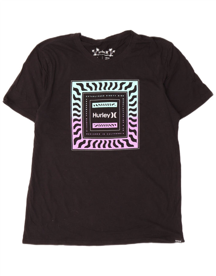 Hurley Herre Grafisk T-Shirt Top Stor Sort