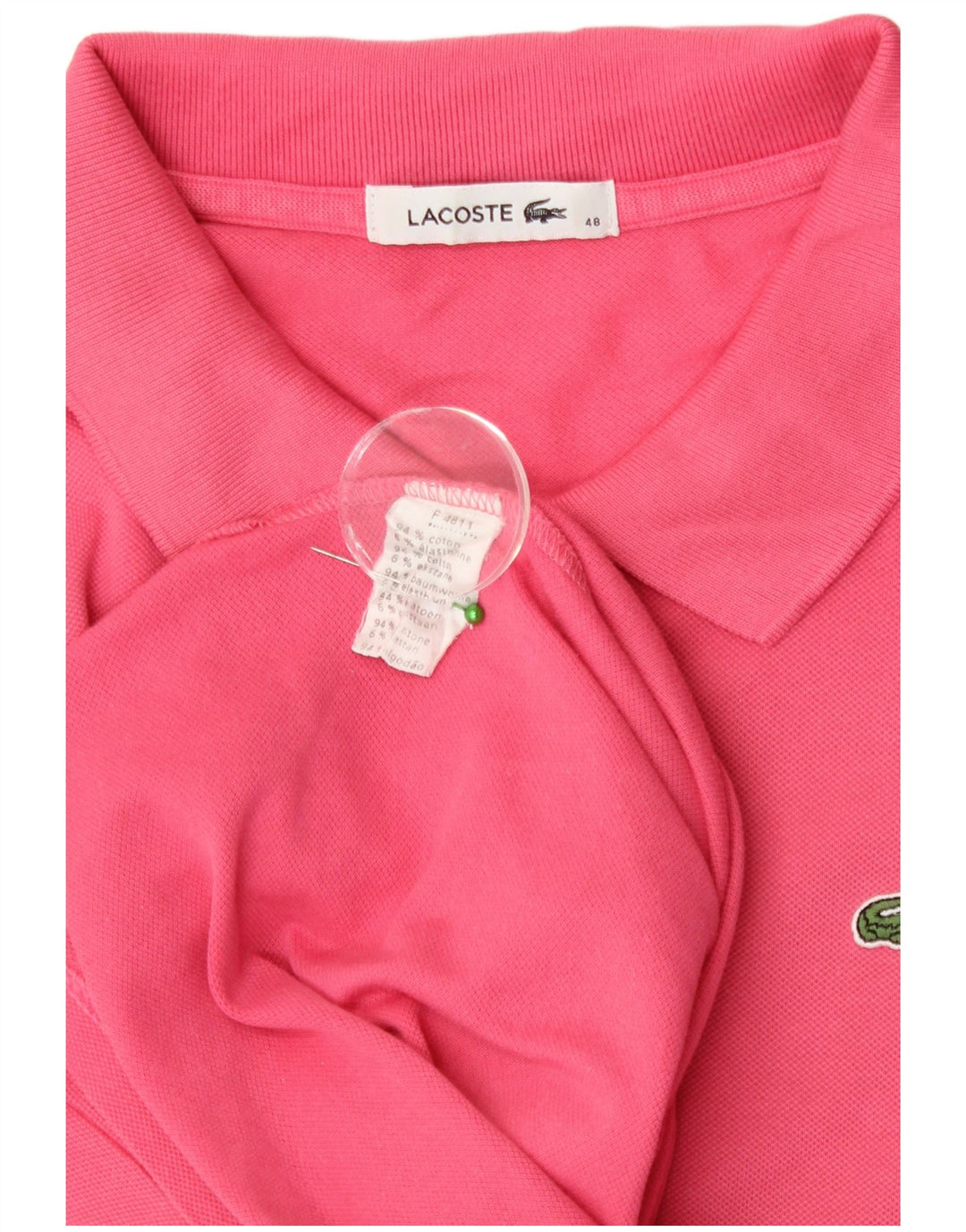 Lacoste Dame Polo Shirt Størrelse 48 XL Pink Bomuld