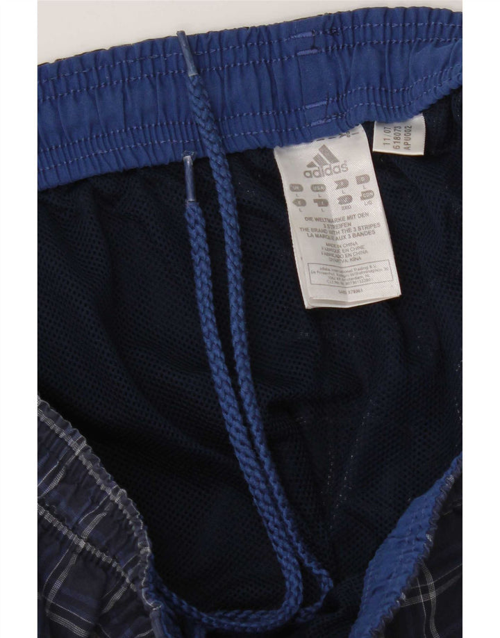 Adidas Badeshorts til mænd store marineblå ternet polyester