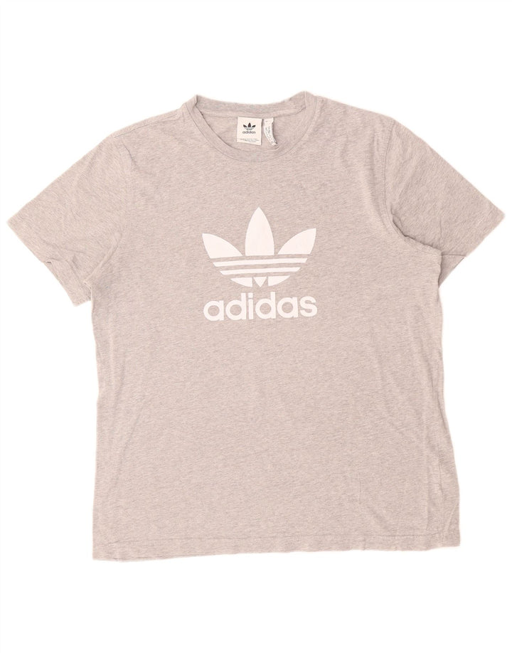 ADIDAS Grafisk T-shirt til mænd mellem grå bomuld