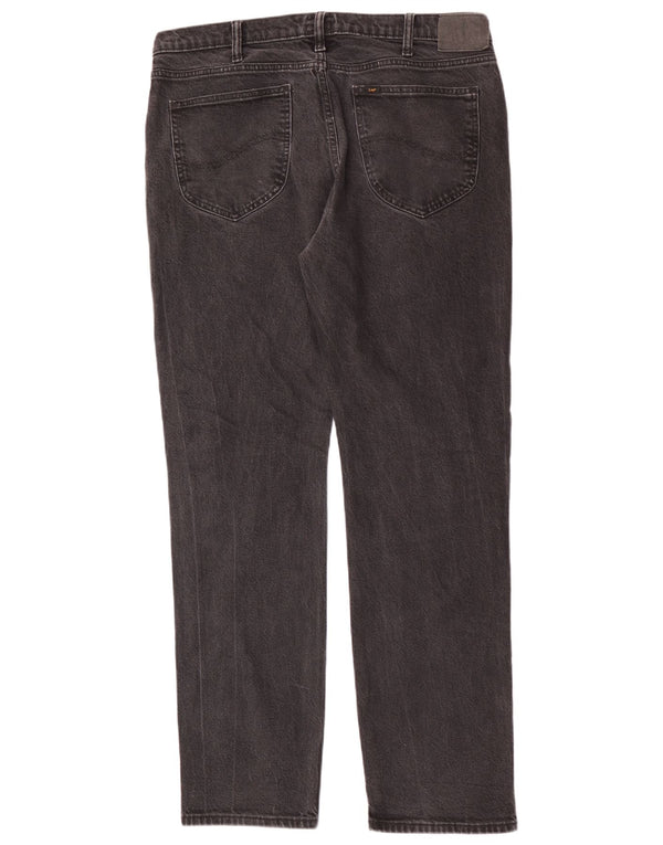 Lee Mens West Straight Jeans W36 L34 Black Cotton
