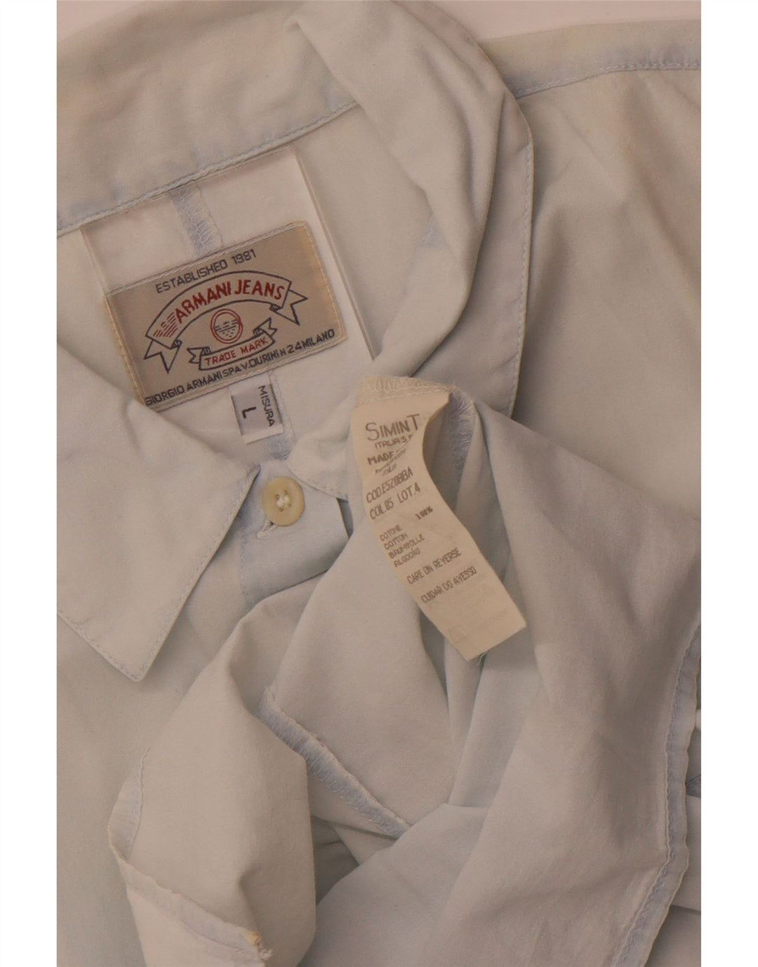 Armani Jeans ærmeløs skjorte til kvinder UK 14 Stor blå bomuld