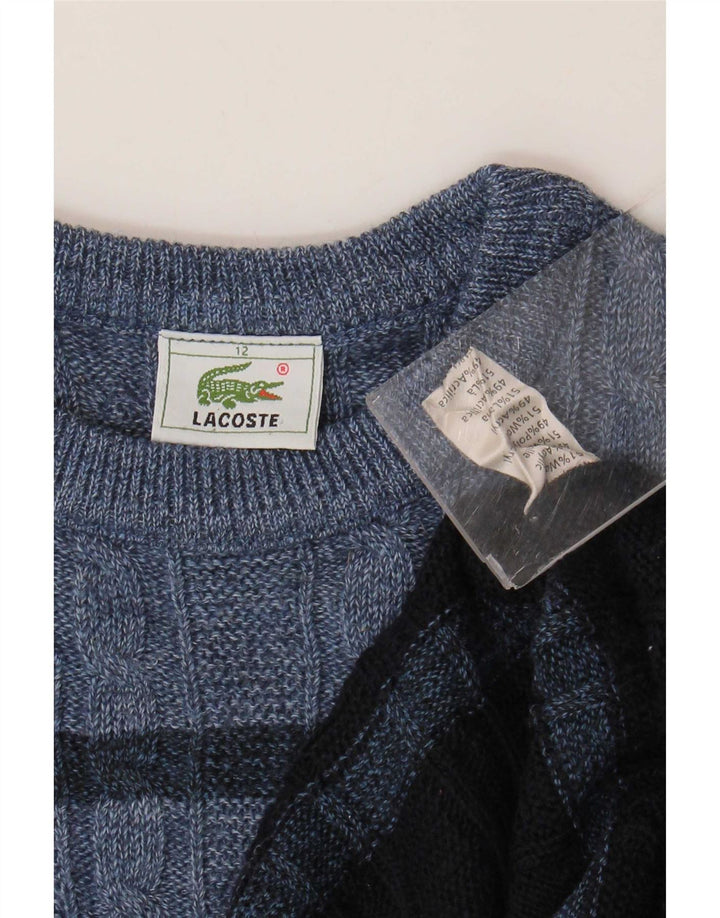 Lacoste drenge sweater med rund hals 11-12 år Blå Colourblock Uld