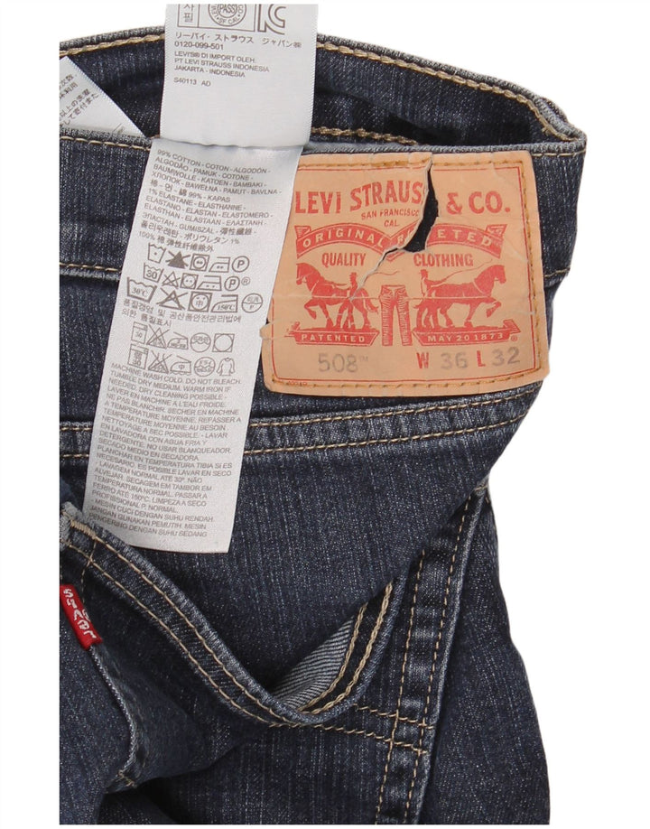 Levi's Herre 508 Slim Jeans W36 L32 Marineblå Bomuld