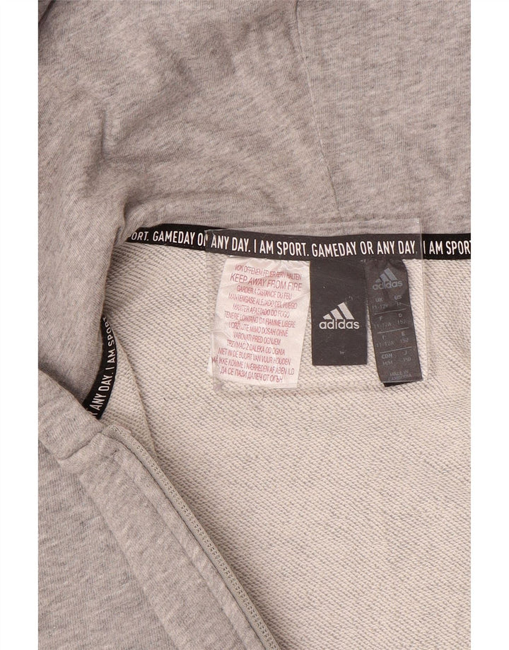 ADIDAS hættetrøje med lynlås til drenge 11-12 år Grå