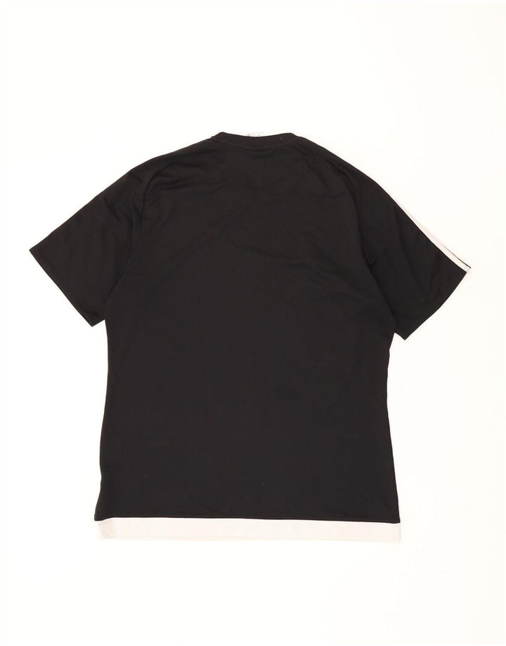 ADIDAS Herre Climalite T-Shirt Top Stor Sort Colourblock Polyester