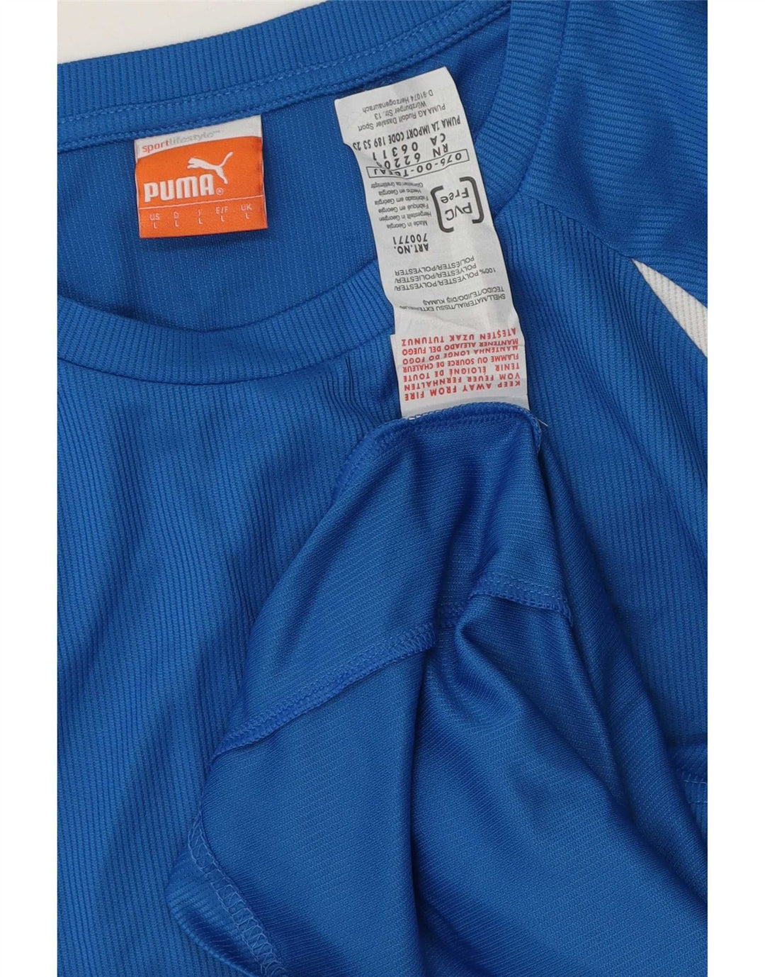 Puma Herre Top Langærmet Stor Blå Stribet Polyester
